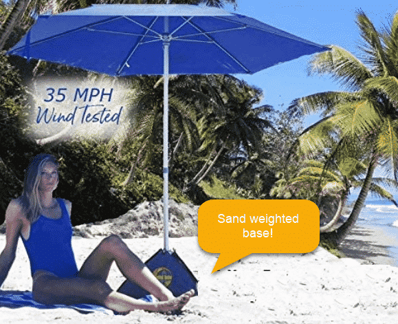 heavy duty wind resistant beach umbrella