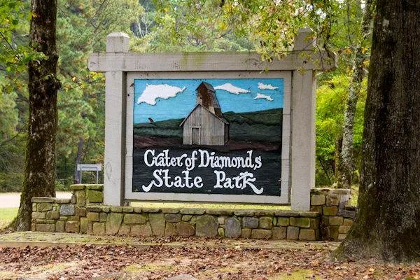 crater of diamonds state park sign