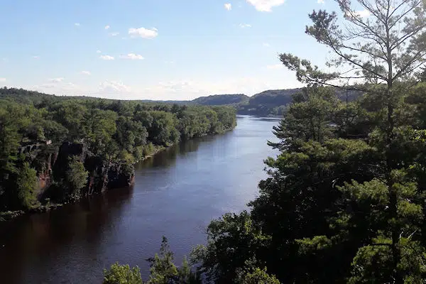 river running through state park near minneapolis minnesota