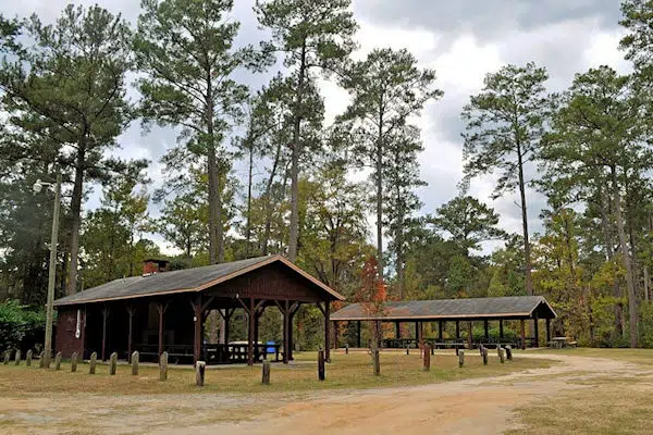 covered picnic area at bladon springs state park in alabama