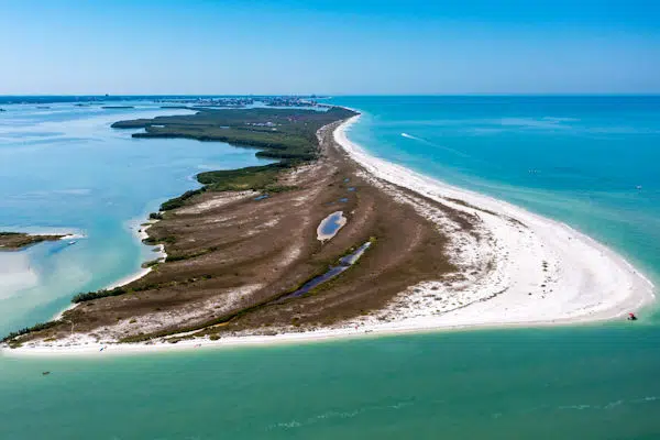 ocean beach on an island in a state park near clearwater florida