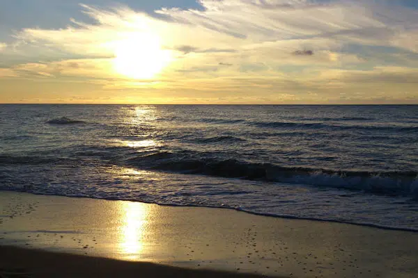sunset over ocean beach at a state park near naples florida
