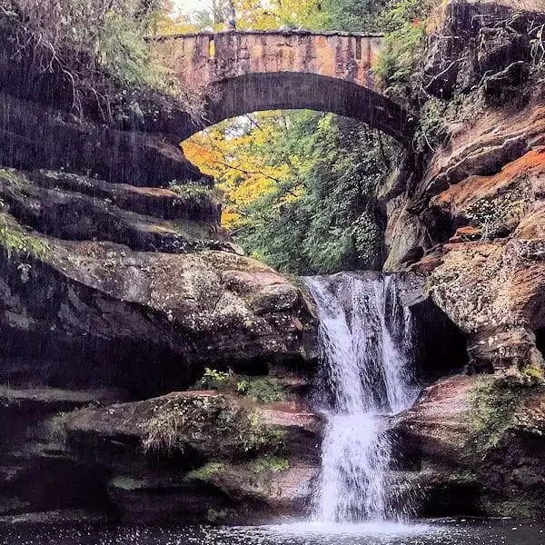 waterfall at hocking hill state park in ohio