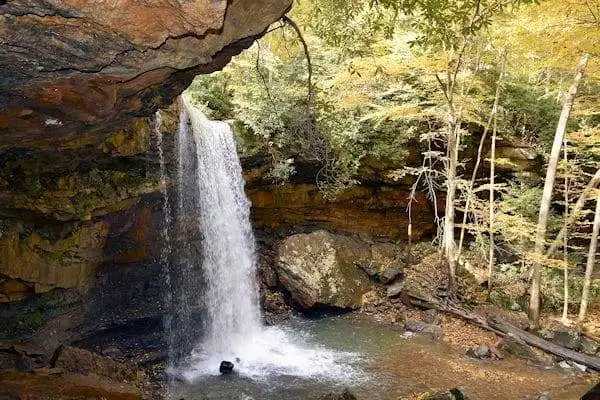 waterfall at ohiopyle state park in pennsylvania