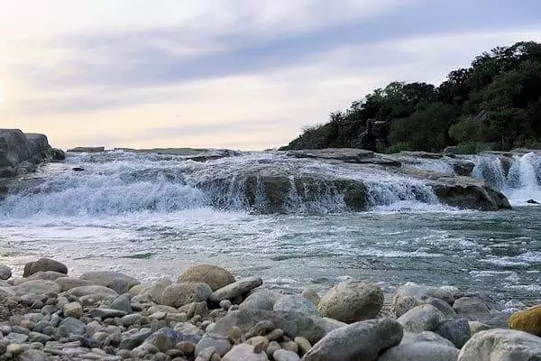 waterfall at pedernales state park in texas