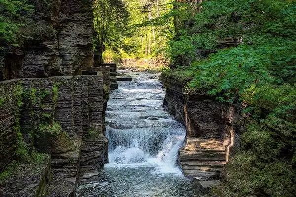 waterfall in robert h treman state park in new york
