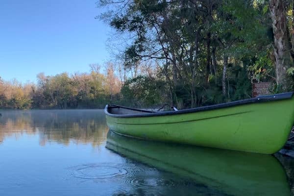 canoe on a river in a state park near st augustine florida