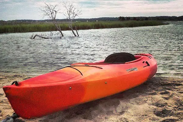 kayak on the beach in a state park near baltimore maryland