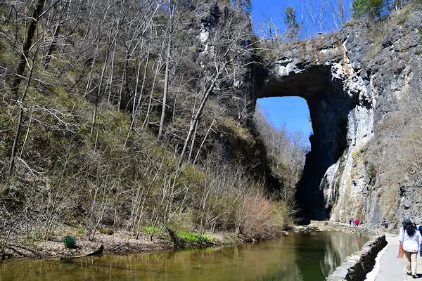 rock formation at natural bridge state park in virginia