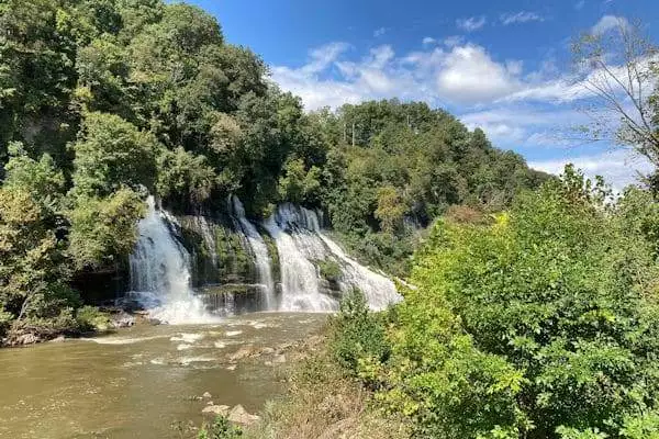 waterfall at rock island state park in tennessee