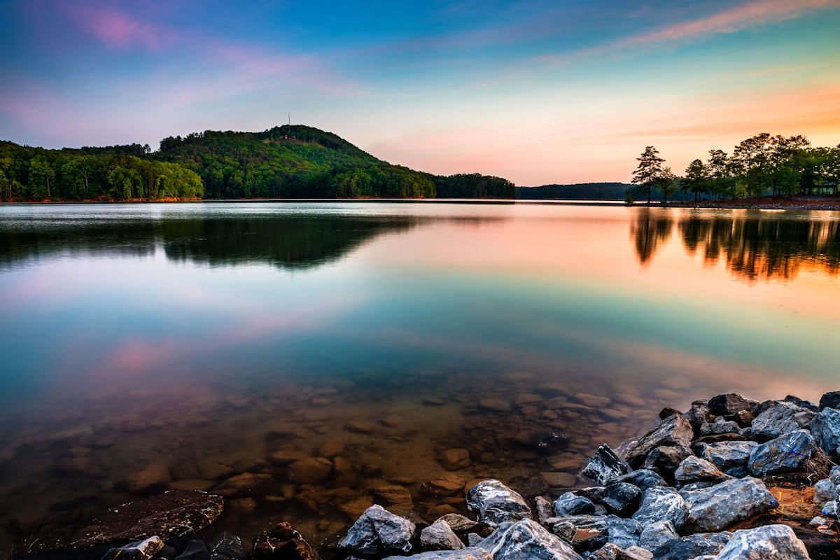 sunrise over a lake in an american state park