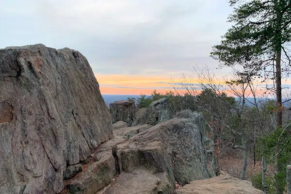 sunset over a mountain in a state park near asheville north carolina