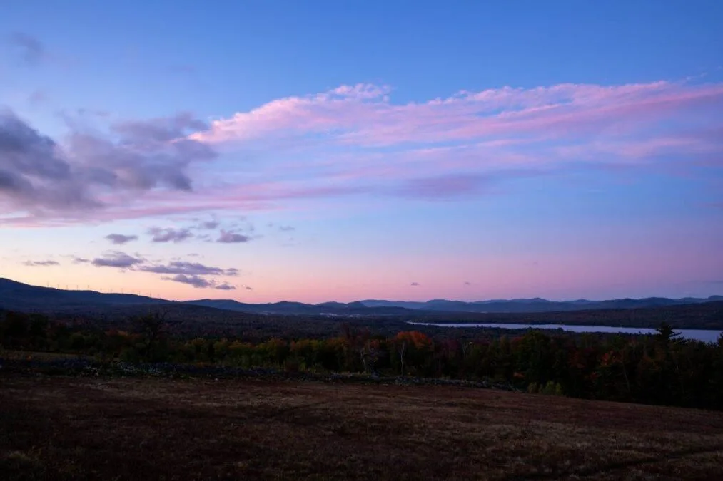 The view from Mount Blue State Park in western Maine during foliage season