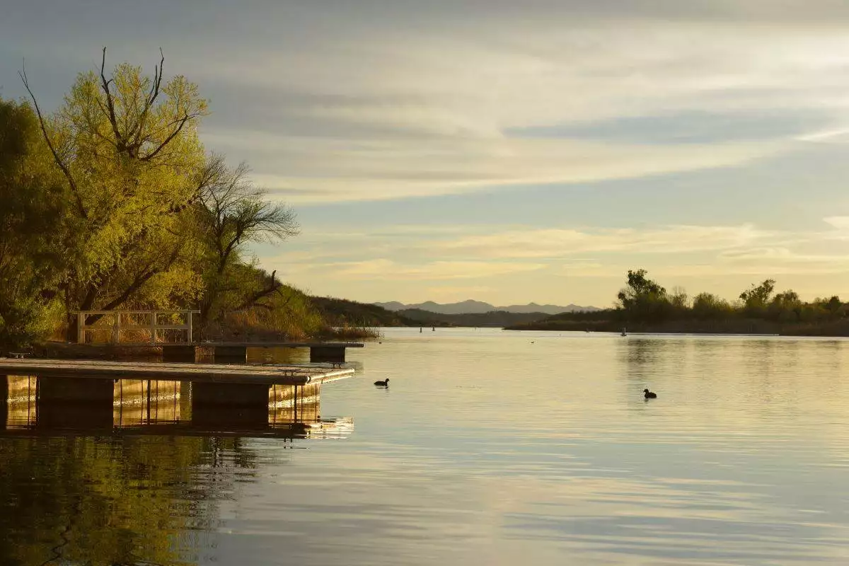 A boat dock at Patagonia Lake State Park