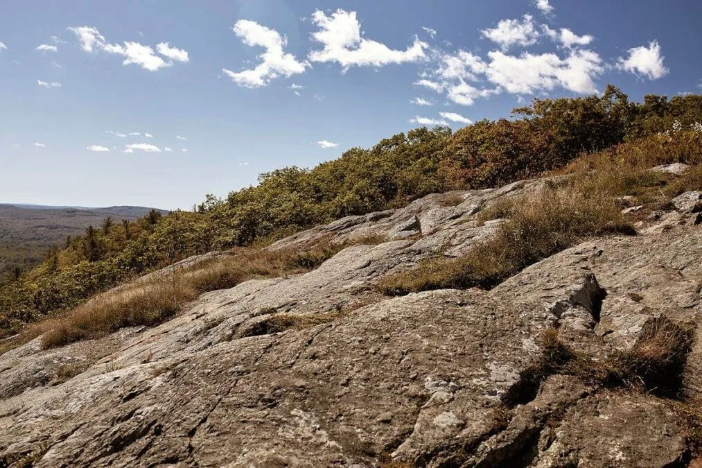 The rocky top of a hill at Camden Hills State Park