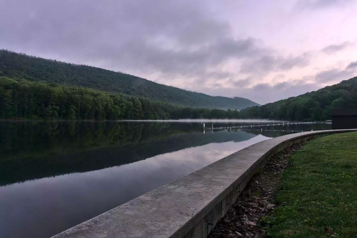Cowans Gap State Park 2 fog on Cowans Gap Lake at Cowans Gap State Park