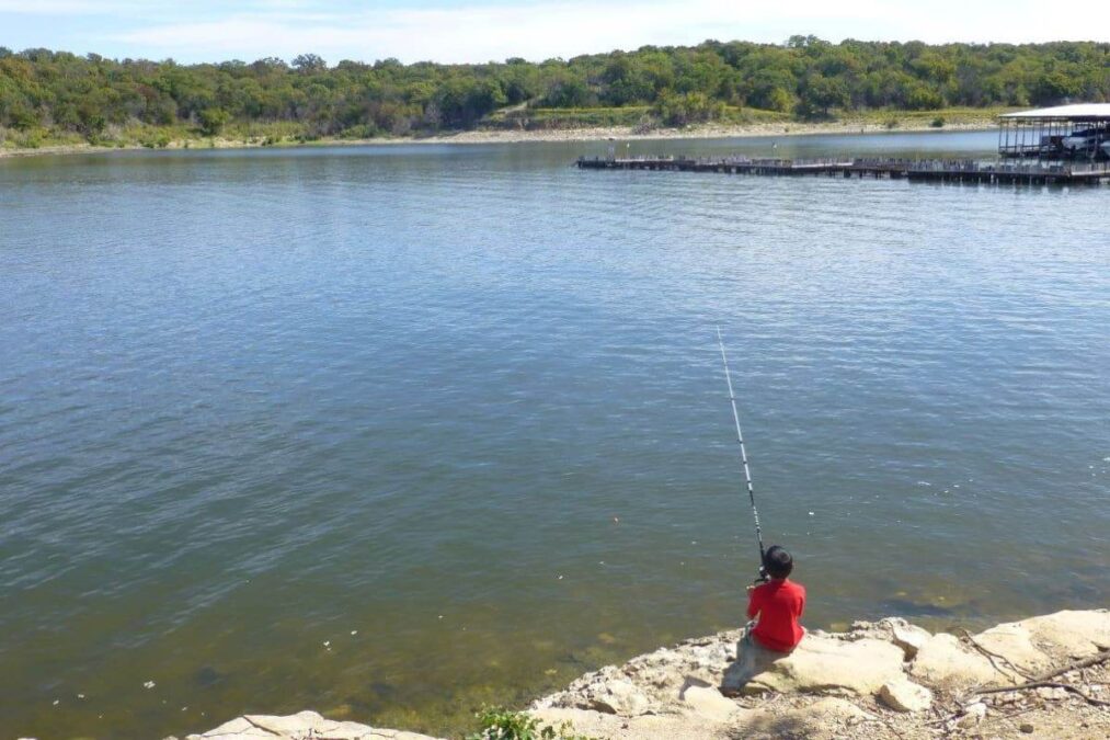 Eisenhower State Park 1 Boy fishing in Lake Texoma at Eisenhower State Park in Texas