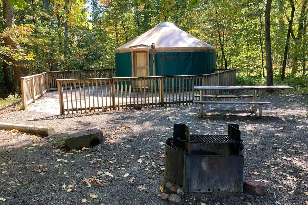 Yurt campsite at French Creek State Park