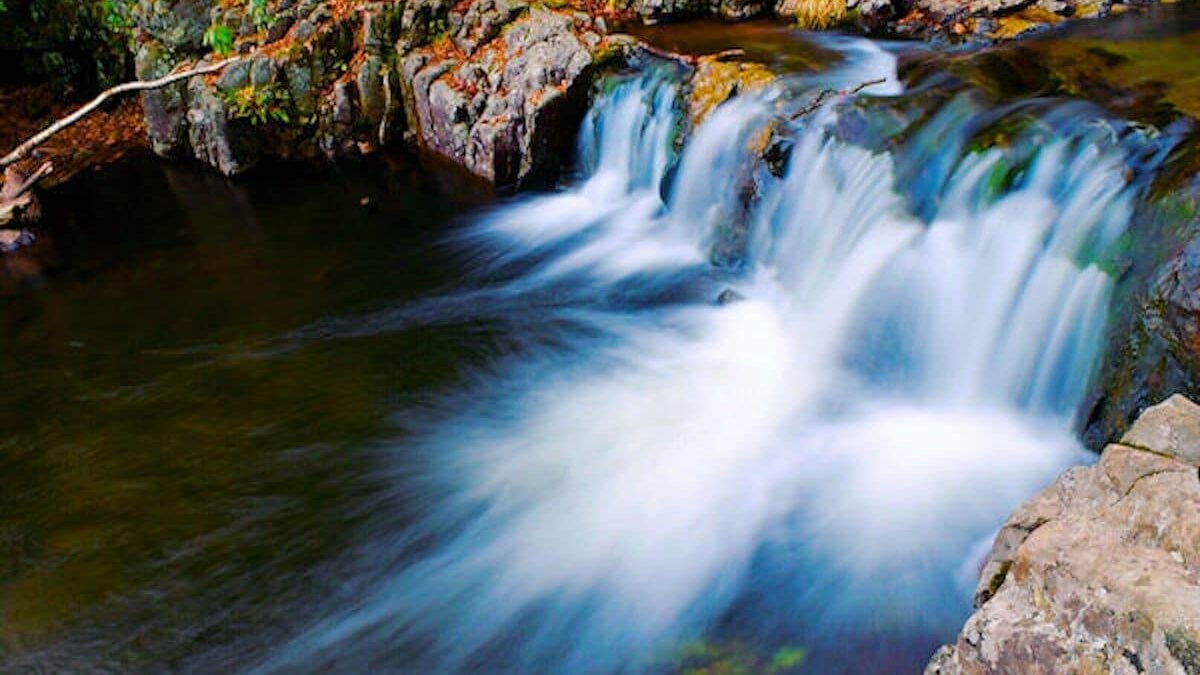 long exposure photo of a waterfall at Hickory Run State Park