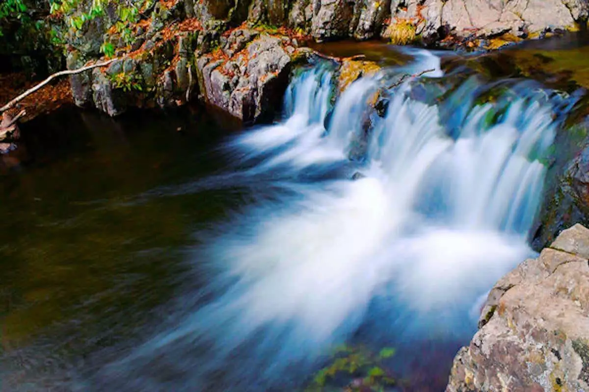 long exposure photo of a waterfall at Hickory Run State Park