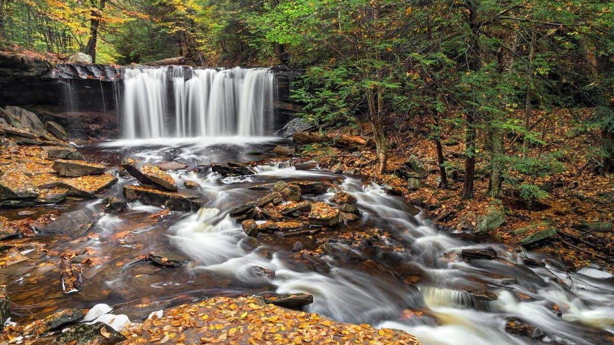 Oneida Falls in Autumn at Rickets Glen State Park