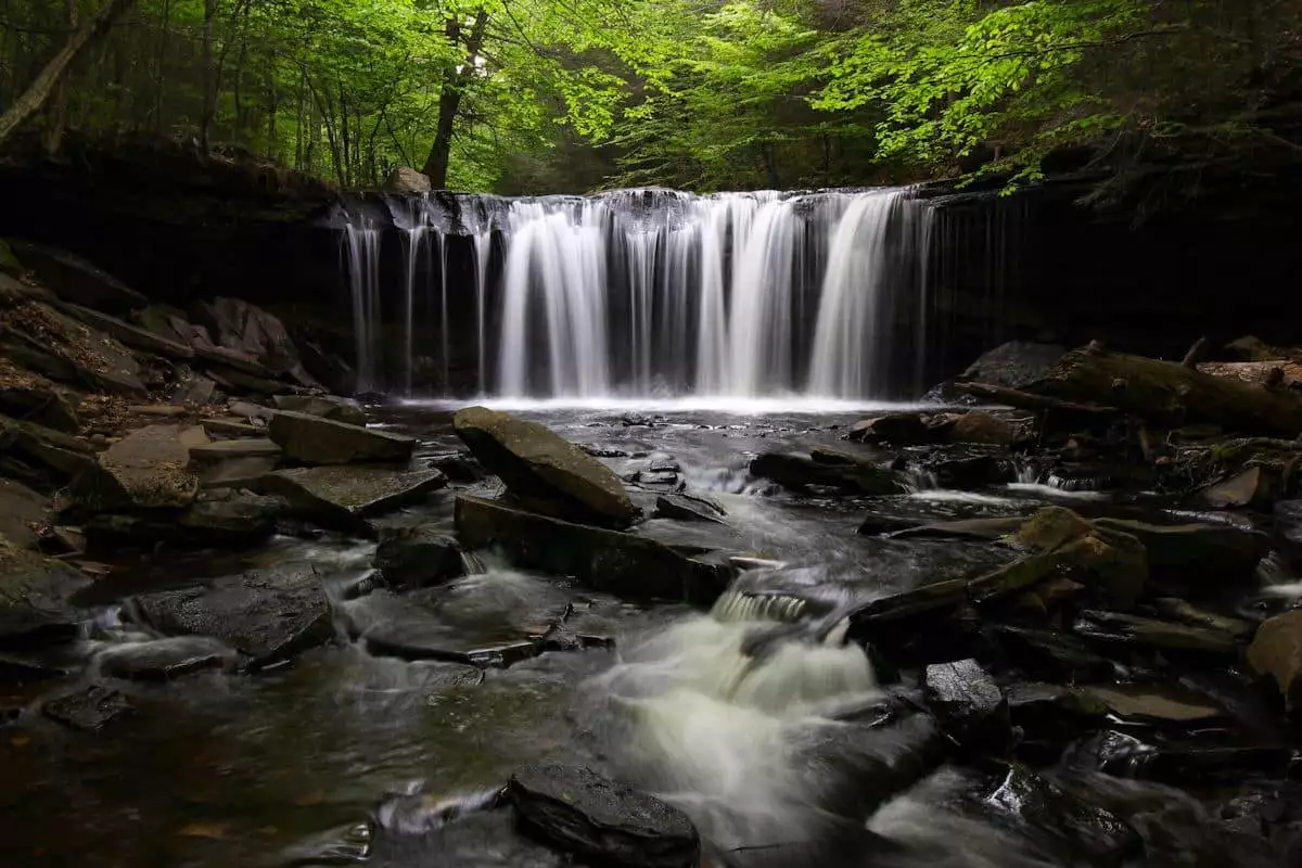 waterfall in a state park near bloomsburg pennsylvania