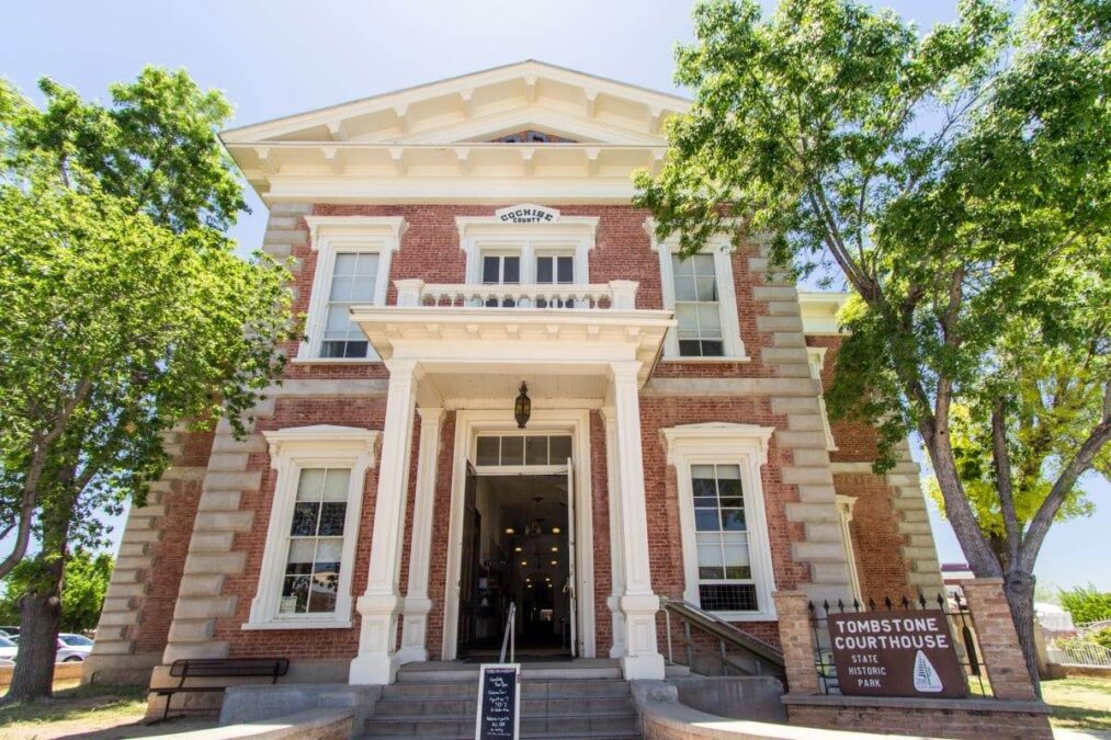 Exterior of the historic courthouse in downtown Tombstone, Arizona