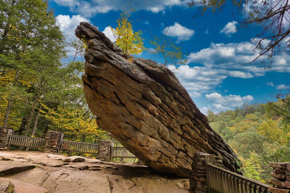 Balance Rock in Trough Creek State Park in Huntingdon County Pennslvania