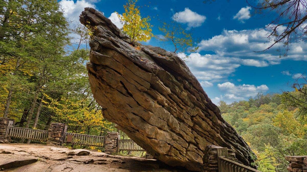 Balance Rock in Trough Creek State Park in Huntingdon County Pennslvania