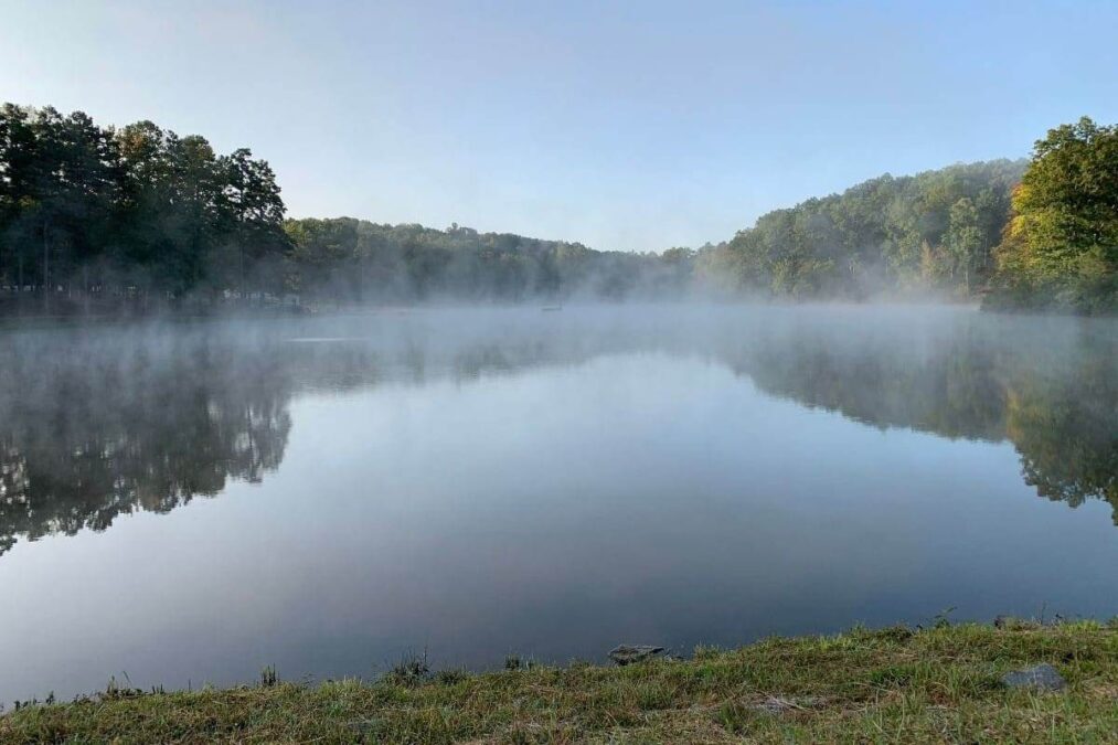Fog on Goodwin Lake at Twin Lakes State Park