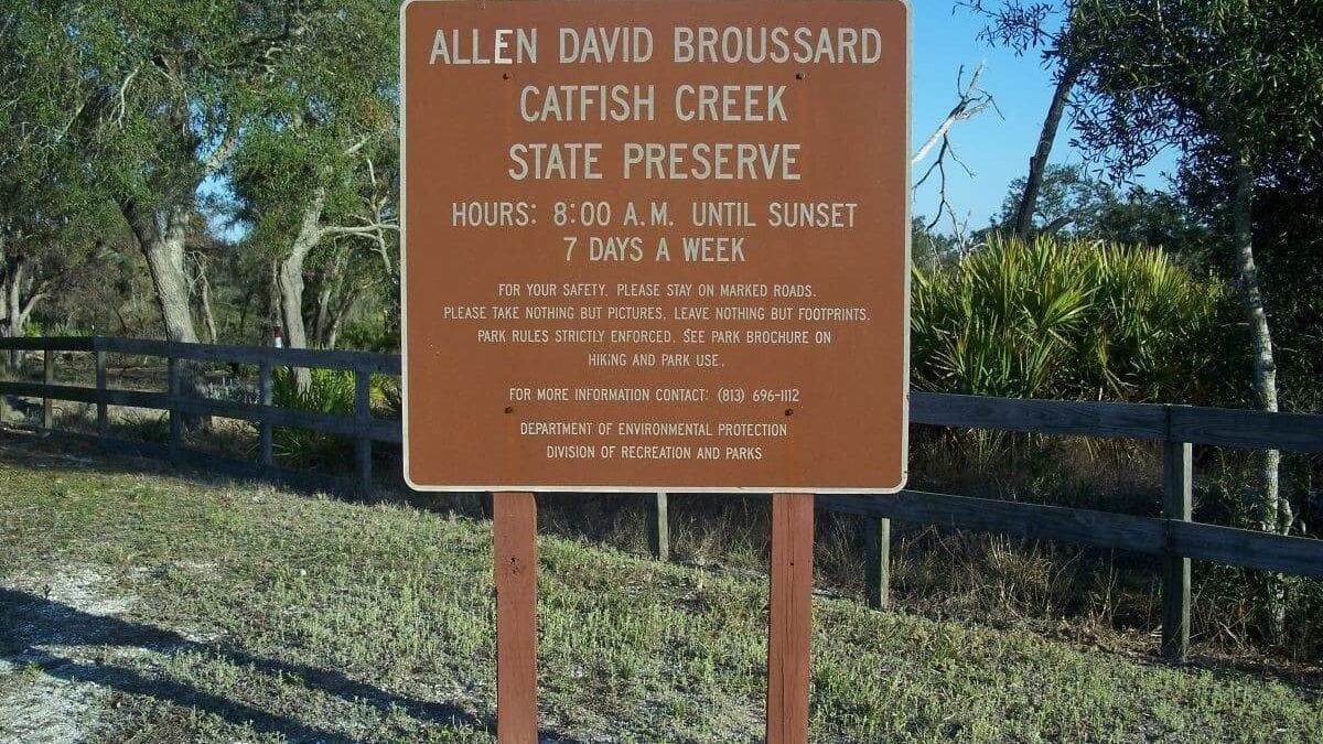 sign at Allen David Broussard Catfish Creek Preserve State Park