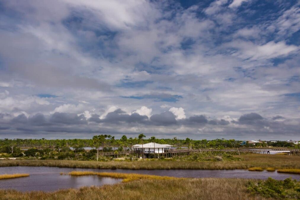walkway and pavilion at Big Lagoon State Park