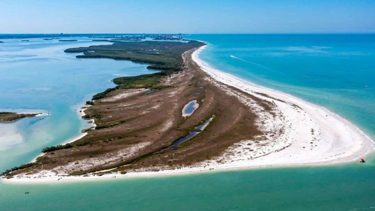 an aerial photo of Caladesi Island State Park