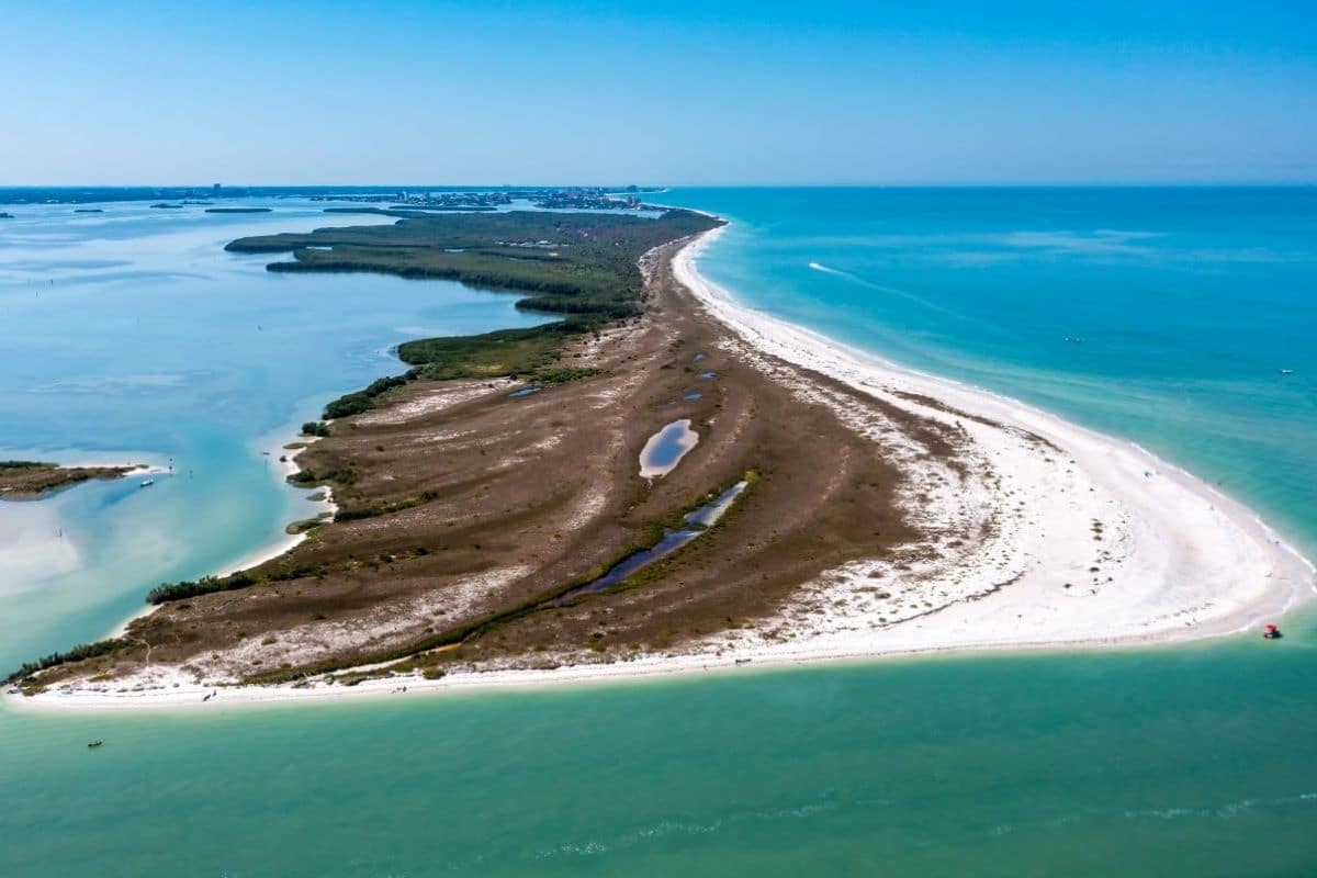 an aerial photo of Caladesi Island State Park