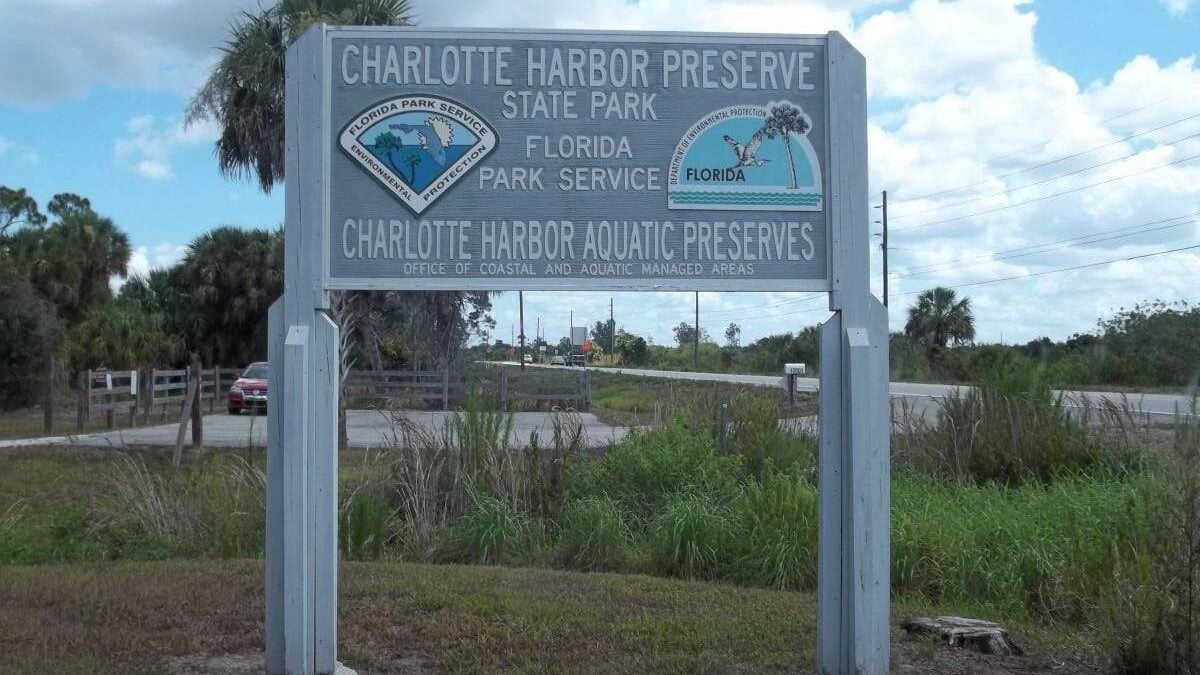 park sign at Charlotte Harbor Preserve State Park