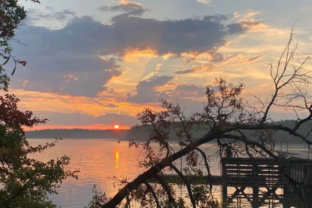 sunset over Cooper Lake State Park