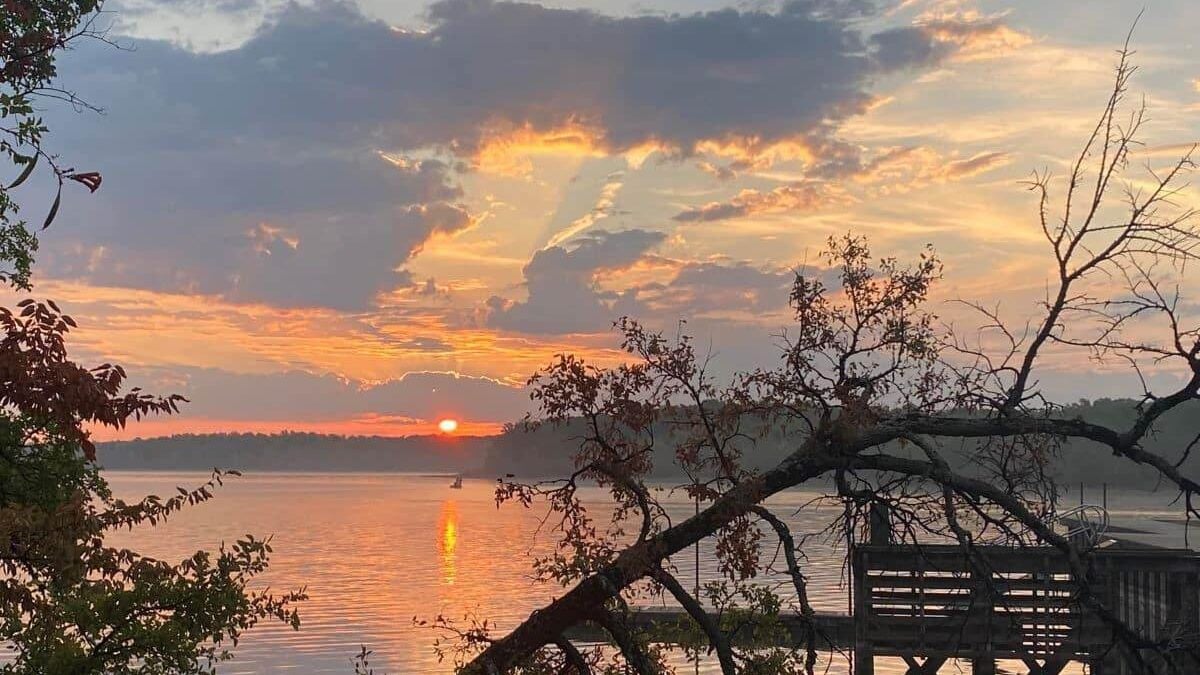sunset over Cooper Lake State Park