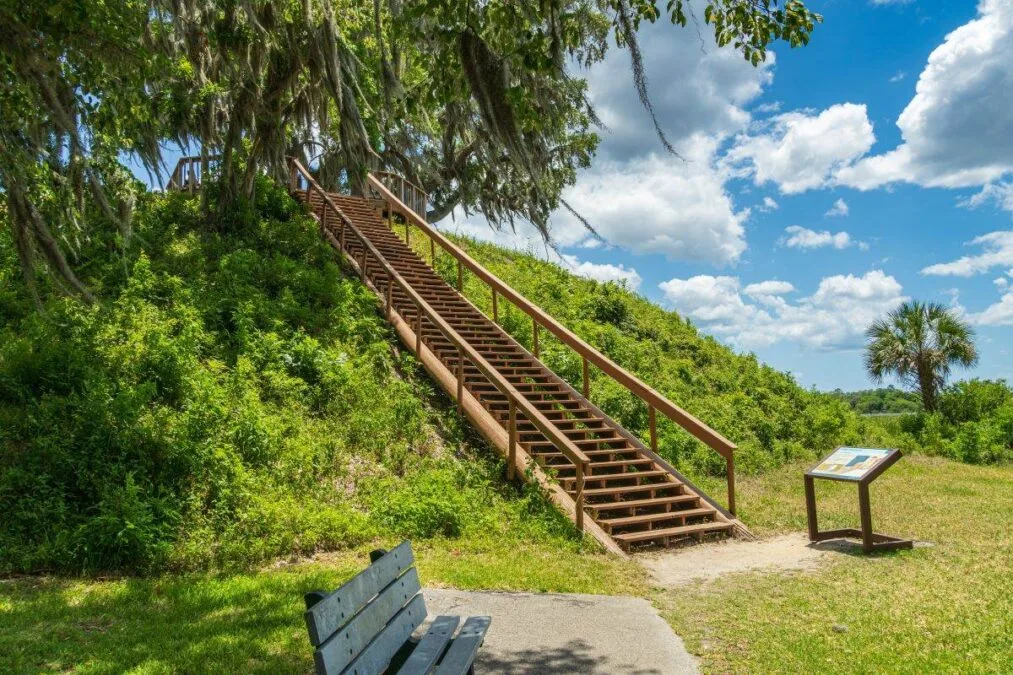 Stairs to Temple Mound A - Crystal River Archaeological State Park