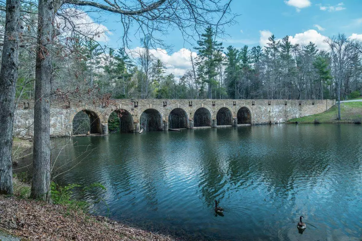 stone bridge at Cumberland mountain state park