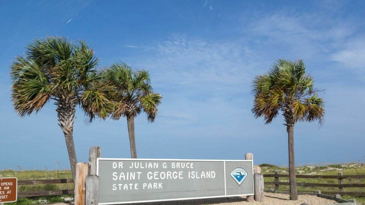Entrance sign at Dr. Julian G. Bruce St. George Island State Park