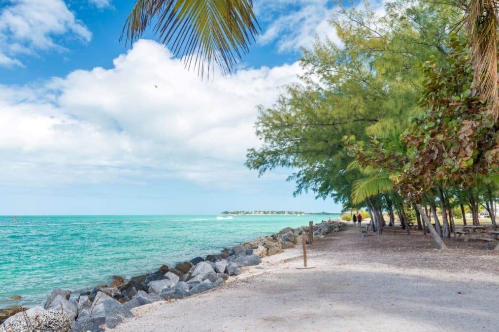 Coastline of Fort Zachary State Park in Key West, FL