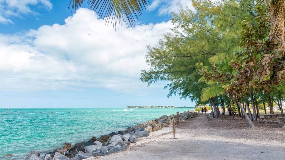 Coastline of Fort Zachary State Park in Key West, FL