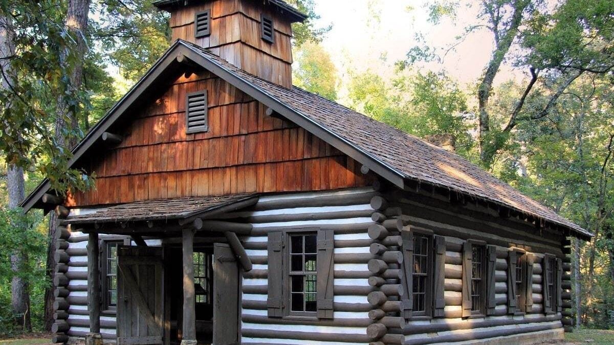 The replica of Mission Tejas, built circa 1935, in Mission Tejas State Park.