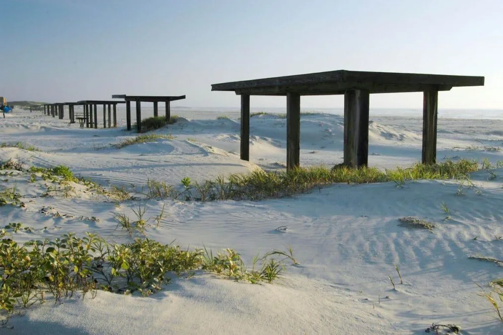 Beach canopies at Mustang Island State Park