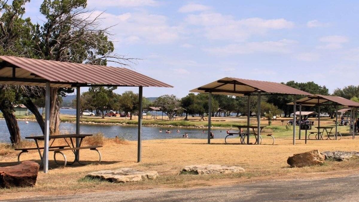 picnic and swimming area at Possum Kingdom State Park