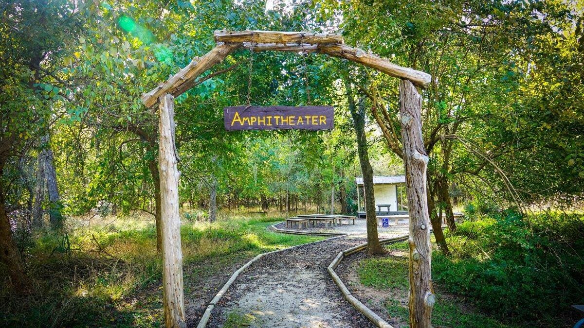 Amphitheater sign at Stephen F. Austin State Park
