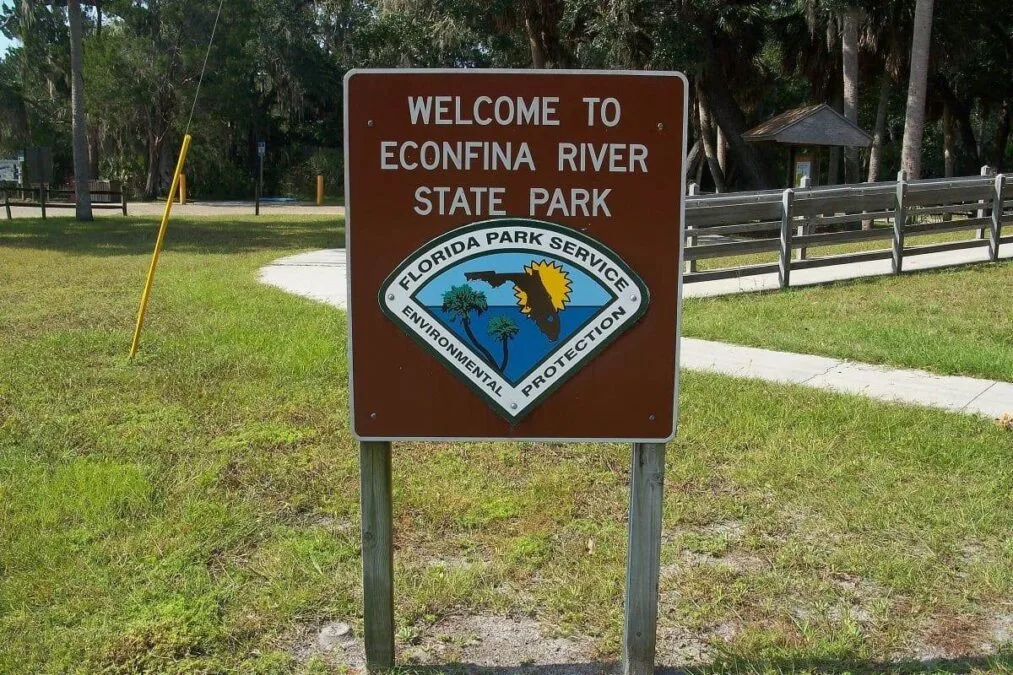 Park sign at Econfina River State Park