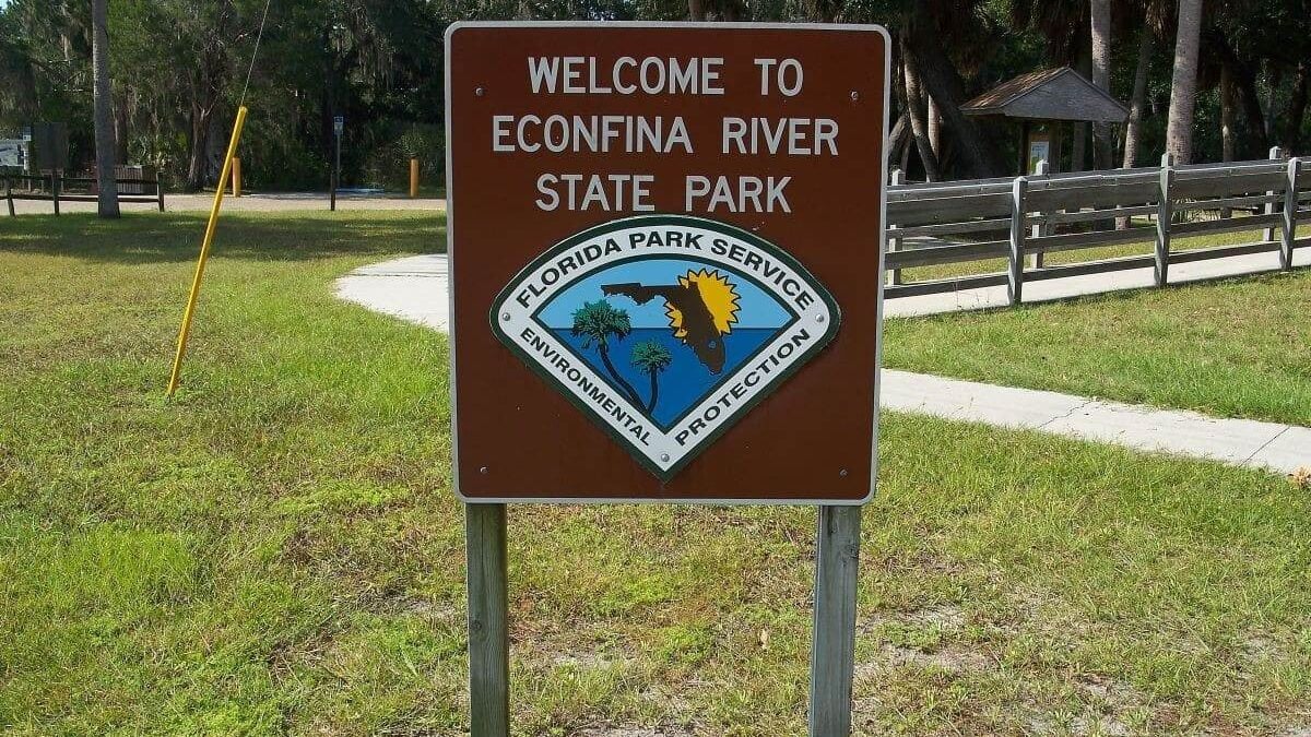 Park sign at Econfina River State Park