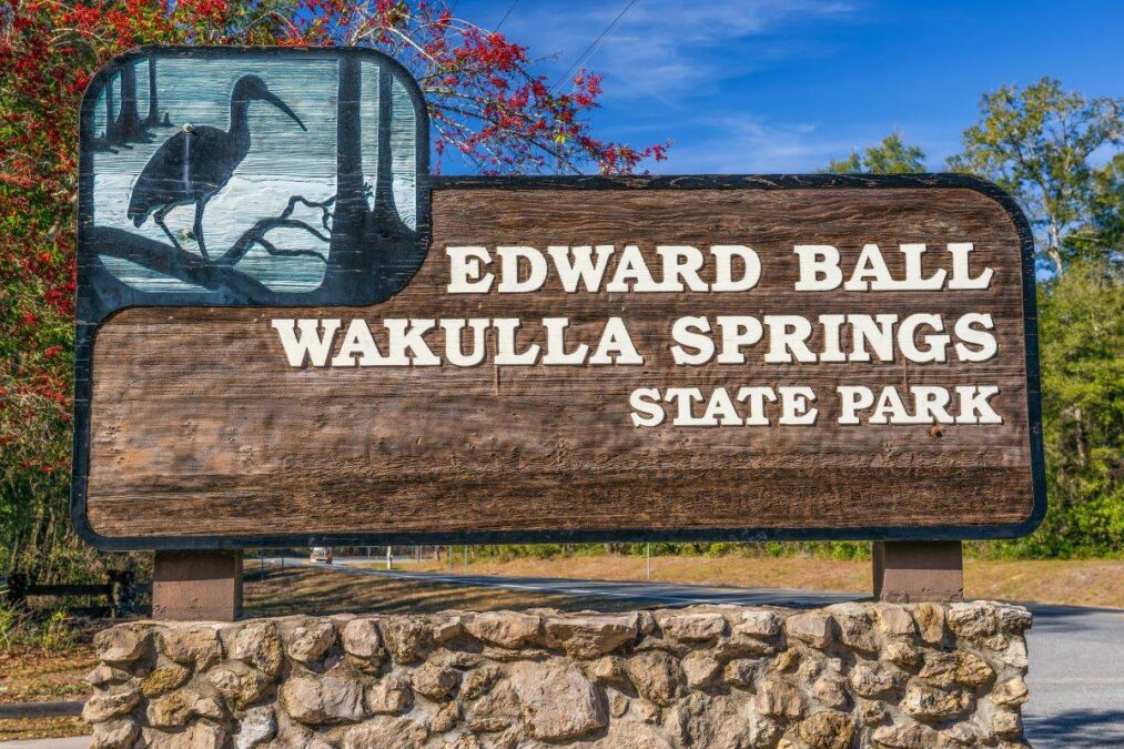 Edward Ball Wakulla Springs State Park 1 park sign for Edward Ball Wakulla Springs State Park