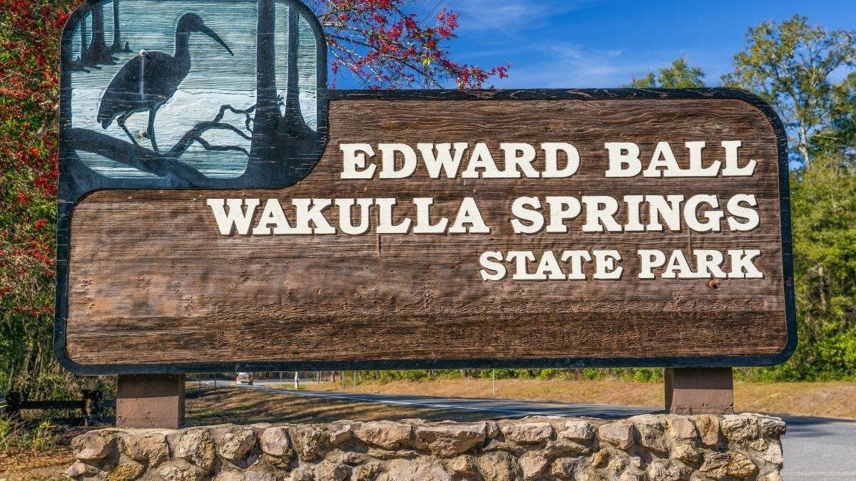 park sign for Edward Ball Wakulla Springs State Park